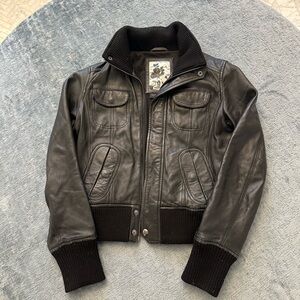 Mango Real Leather Jacket 🧥 Size Small